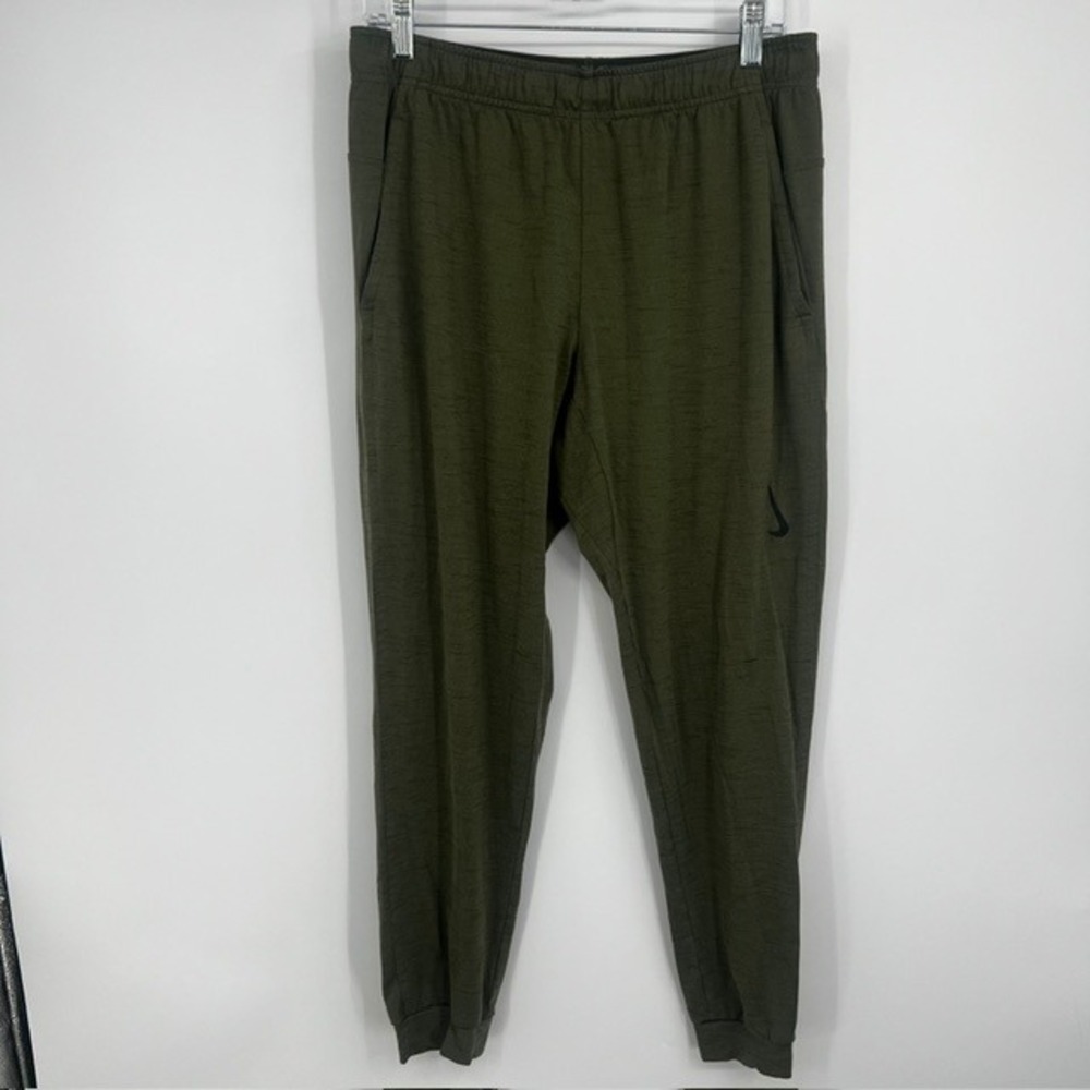 Nike Yoga Dri-FIT Men's Olive Green Heathered Jogger Pants Size Medium